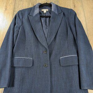 Coldwater Creek Blazer Jacket Womens 10 Blue Long Sleeve Button Preppy Office